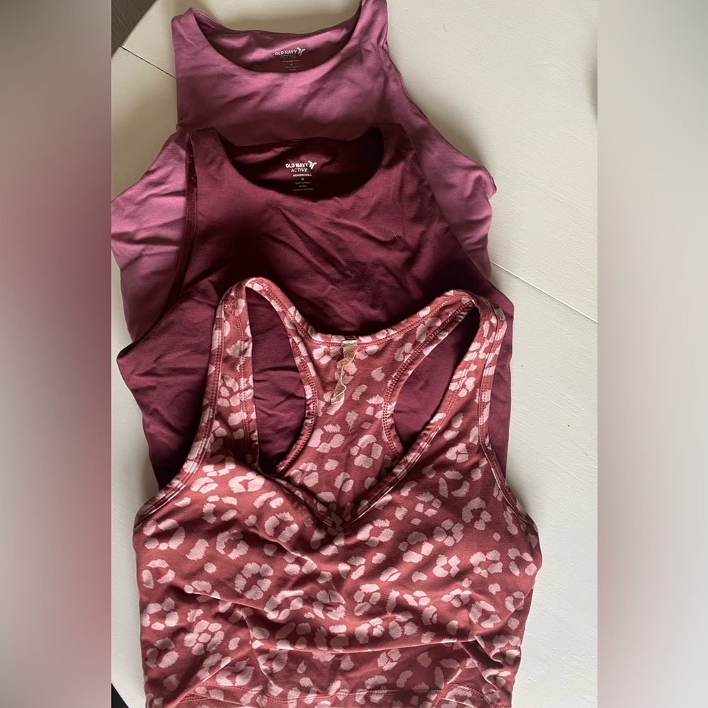 Three medium sports bras